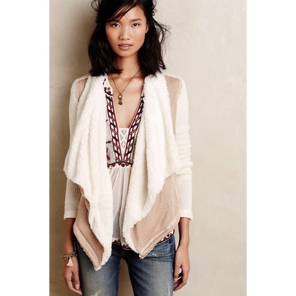 Anthropologie Sherpa lined sweater